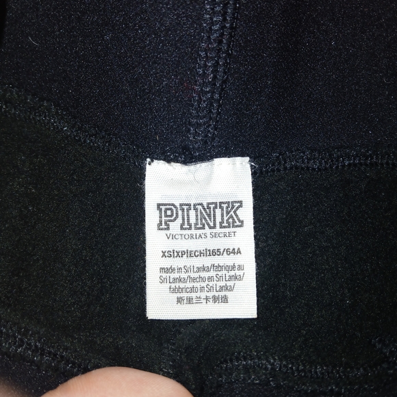 PINK Victoria's Secret Black Shorts with Leopard Trim Dog And Crest VGUC - Picture 4 of 7